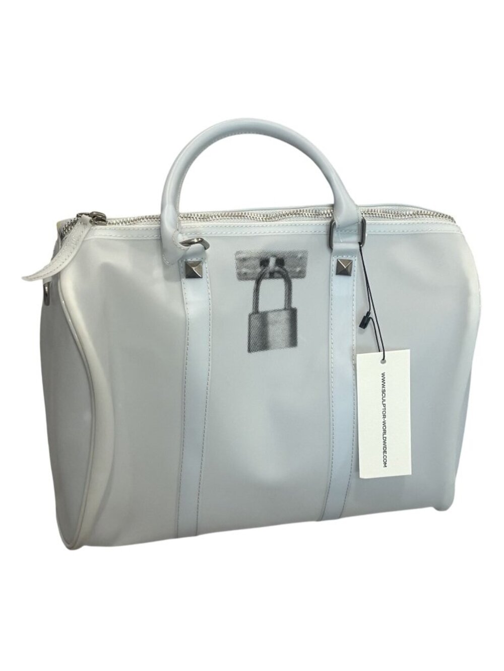 Sculptor-Worldwide Jelly Boston Bag in Baby Blue